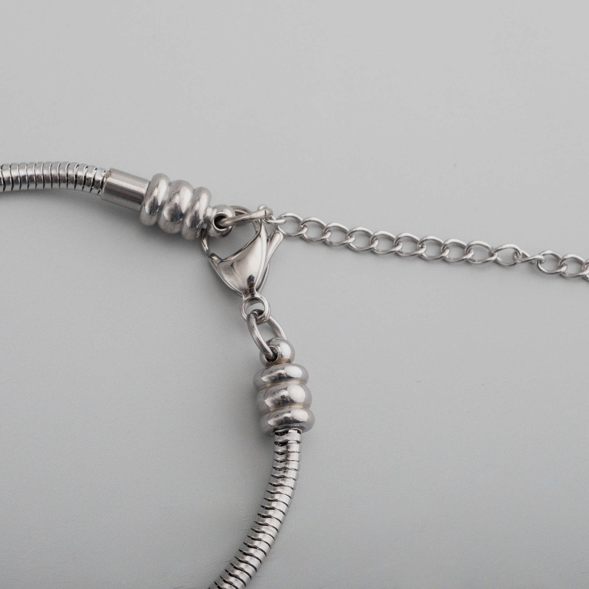 1Pcs 6-10Inches 3.5MM Thick Soft Snake Chain One End Screwed Open DIY Charm Bracelet for Beadings Stainless Steel 1900220 - Click Image to Close